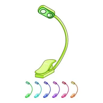 Adjustable book light cartoon vector graphic Stock Illustration