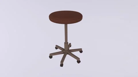 Adjustable brown stool design showcased in a minimalist setting Stock-Footage 283233838