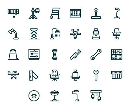 Adjustable Complete Vector Package with 28 128x128 Bold Line PIXEL Perfect .. イラスト素材