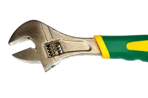 Adjustable crescent wrench spanner, a versatile hand tool with a movable ja.. Stock Photos