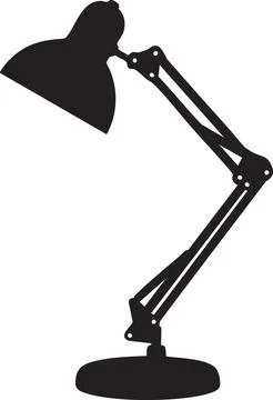 Adjustable Desk Lamp Silhouette Vector Icon Stock Illustration