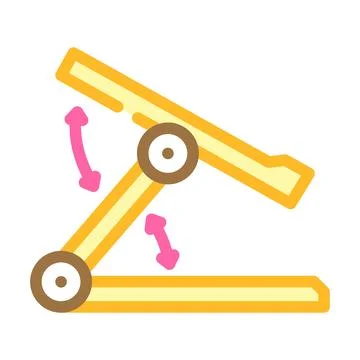 Adjustable ergonomic laptop stand icon showing rotation and height Stock Illustration