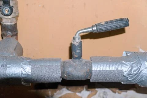 Adjustable gate valve on home heating system Stock Photos