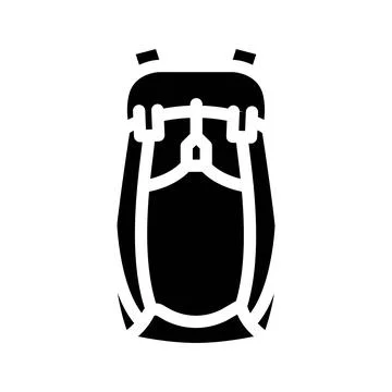 Adjustable hiking backpack glyph icon vector illustration イラスト素材