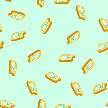 Adjustable hiking backpack isometric icon seamless pattern Illustrazione stock