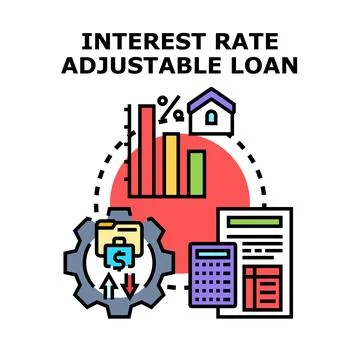 Adjustable interest rate loan concept for financial planning Stock Illustration