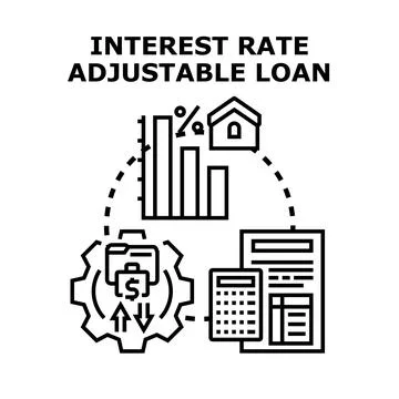 Adjustable interest rate loan concept for financial planning Stock Illustration