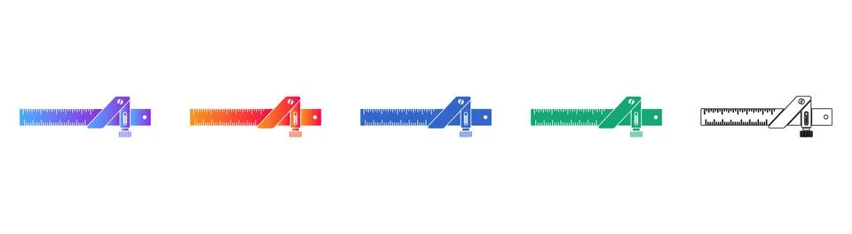 Adjustable Measurement Tool Vector Icon Set Stock Illustration