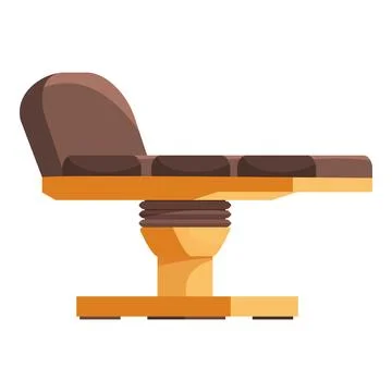 Adjustable medical couch standing on single leg in treatment room Stock Illustration