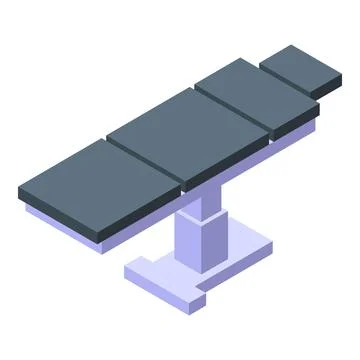 Adjustable medical table being prepared for surgery in operating room Stock Illustration