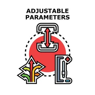 Adjustable parameters concept for settings and controls Stock Illustration
