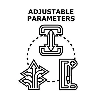 Adjustable parameters concept for settings and controls Stock Illustration