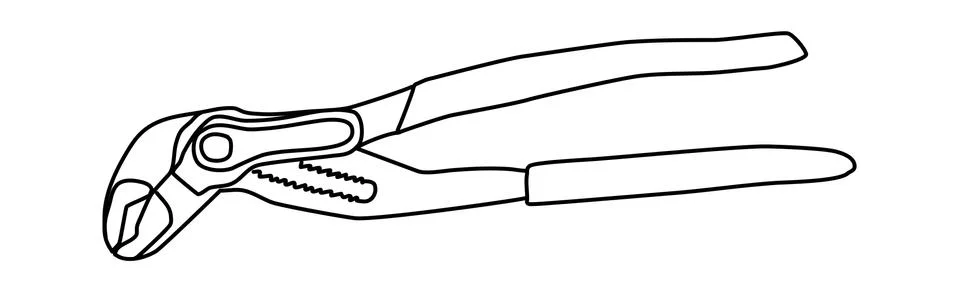 Adjustable pipe construction pincers Stock Illustration