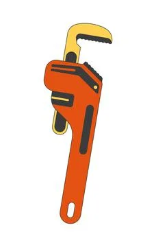 Adjustable pipe wrench 2D cartoon object 스톡 일러스트