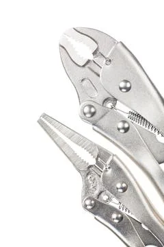 Adjustable pliers spanner against a white background Stock Photos