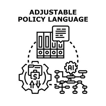 Adjustable policy language concept with ai decision making 库存插图