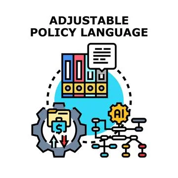 Adjustable policy language concept with ai decision making Stockillustratie