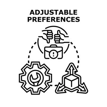 Adjustable preferences concept choosing settings user interface イラスト素材