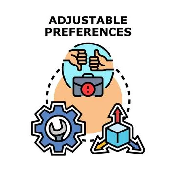 Adjustable preferences concept choosing settings user interface Stock Illustration