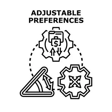 Adjustable preferences concept with gear settings illustration Stock Illustration