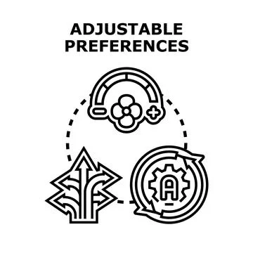 Adjustable preferences concept vector icon set Stock Illustration