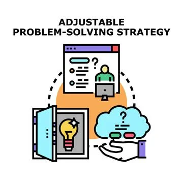 Adjustable problem solving strategy choosing efficient solution 库存插图