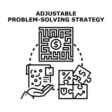Adjustable problem solving strategy implementation plan Stock Illustration