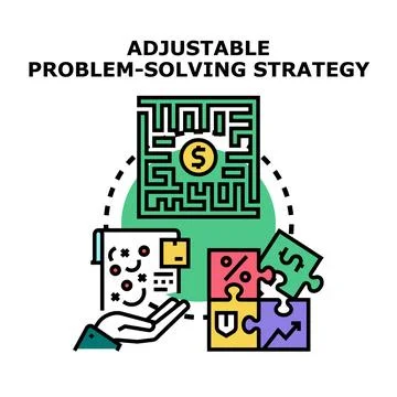 Adjustable problem solving strategy implementation plan Stock Illustration