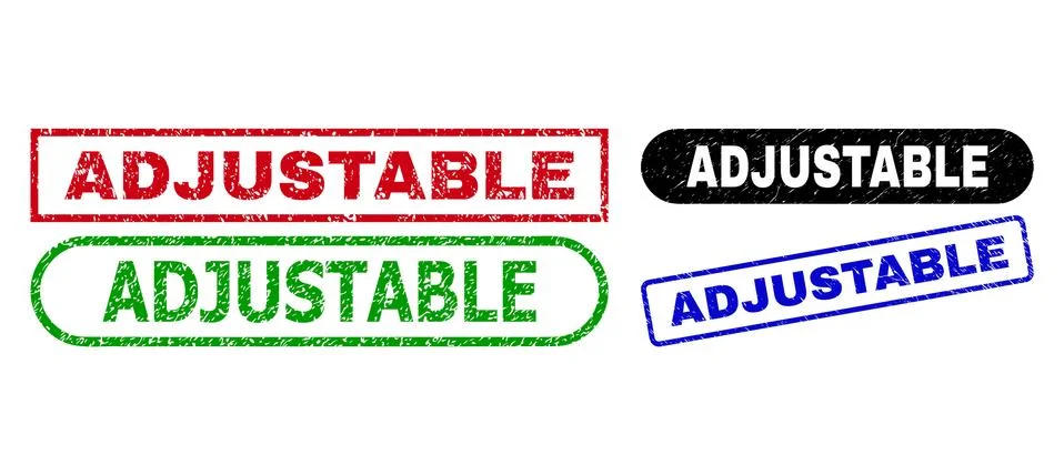 ADJUSTABLE Rectangle Stamp Seals Using Distress Texture Stock Illustration