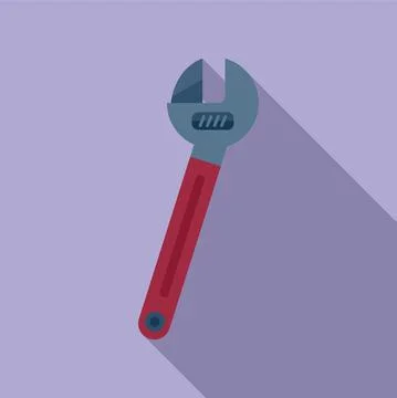 Adjustable repair key icon flat vector. Bike fix Illustrazione stock