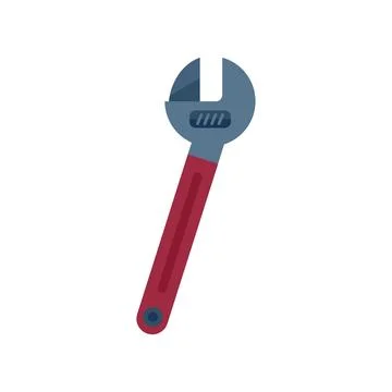 Adjustable repair key icon flat vector. Bike fix Illustrazione stock