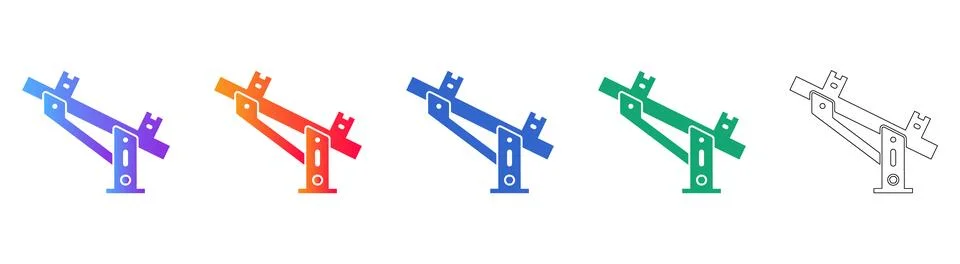 Adjustable Scaffolding Support Vector Icon Set Illustrazione stock