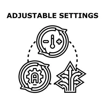 Adjustable settings providing flexibility and customization options Stock Illustration
