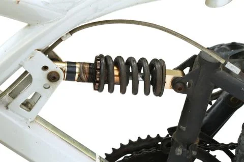 Adjustable shock absorber on bicycle Stock Photos