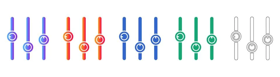 Adjustable Slider Control Icons Ilustração Stock