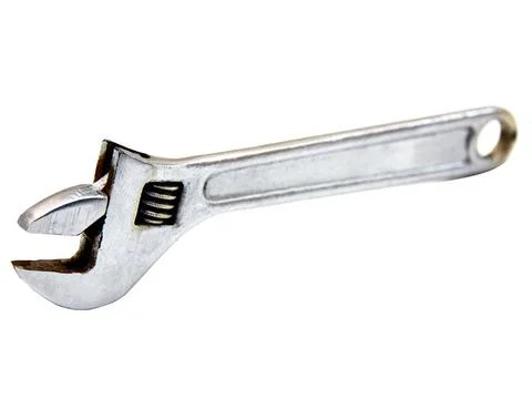 Adjustable spanner adjustable spanner (monkey spanner) isolated over white... Stock Photos