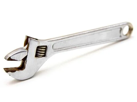 Adjustable spanner adjustable spanner (monkey spanner) isolated over white... Stock Photos