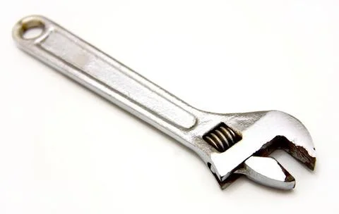 Adjustable spanner adjustable spanner (monkey spanner) isolated over white... Stock Photos