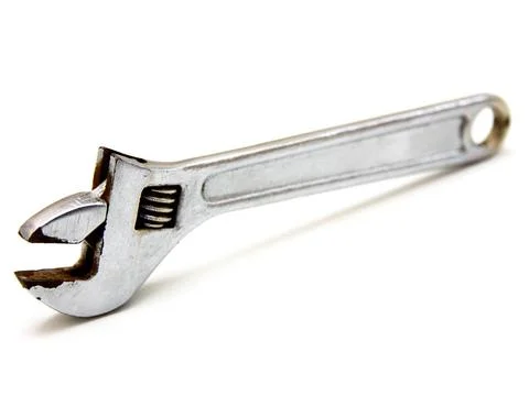 Adjustable spanner adjustable spanner (monkey spanner) isolated over white... Stock Photos