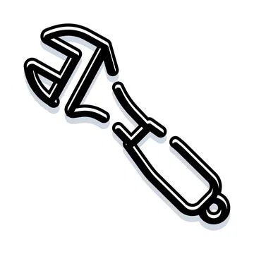 Adjustable spanner icon representing repair and maintenance Stock Illustration