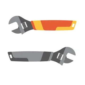 Adjustable spanner. Stock Illustration