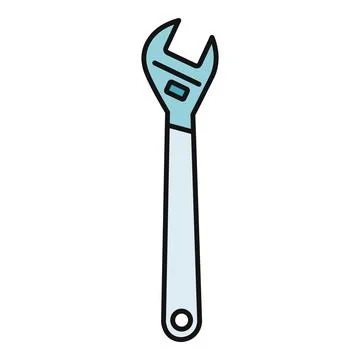 Adjustable spanner tool for mechanical repair icon Stock Illustration