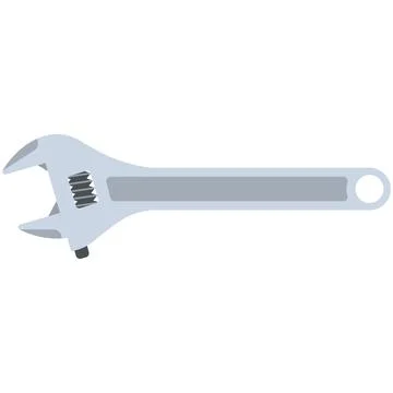 Adjustable spanner vector flat icon isolated on white 스톡 일러스트