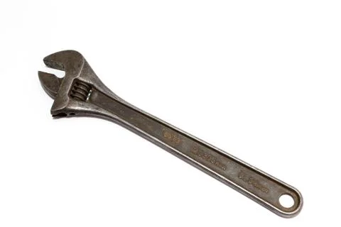 Adjustable Spanner On A White Background Stock Photos