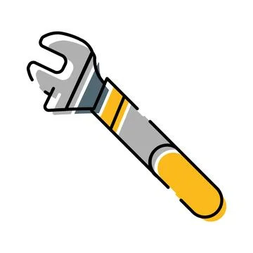 Adjustable spanner wrench tool fixing equipment concept Stock Illustration