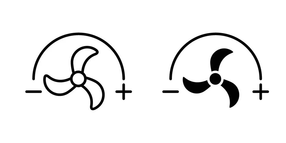 Adjustable speed icon vector concepts, line and silhouette style Stock Illustration