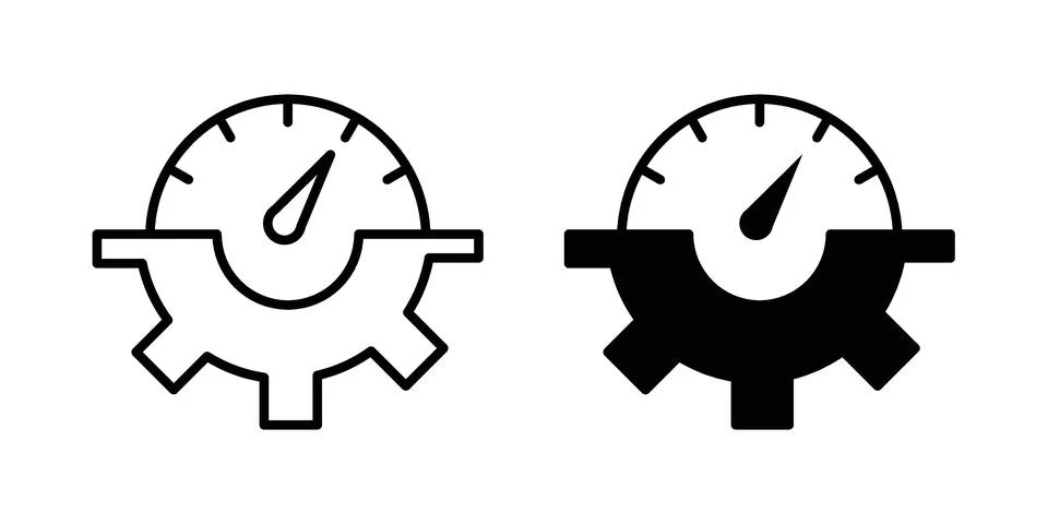 Adjustable speed icon vectors. Illustrations in black Stock Illustration