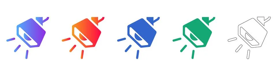 Adjustable Spotlight Vector Icons Stock Illustration