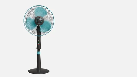 Adjustable standing fan with sleek design for efficient cooling indoor Stock Footage 321960919