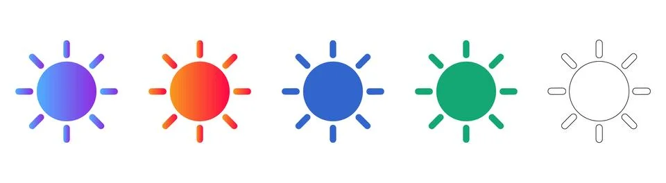 Adjustable Sun Icon for Display Settings and Climate Illustrazione stock